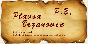Plavša Brzanović vizit kartica